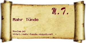 Mahr Tünde névjegykártya