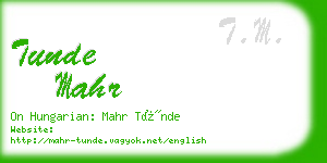 tunde mahr business card